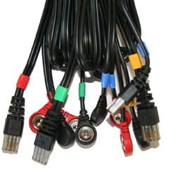 Satz mit 4 COMPEX Snap-Kabeln 8P - schwarz Satz mit 4 COMPEX Snap-Kabeln 8P - schwarz